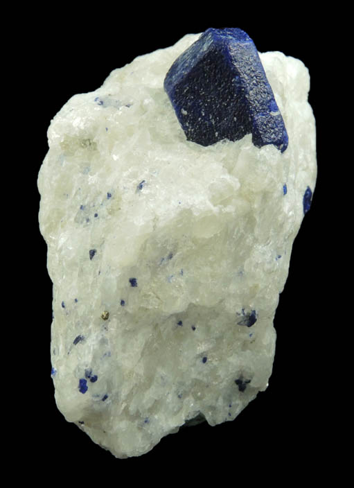 Lazurite var. Lapis Lazuli in marble from Sar-e-Sang, Kokscha Valley, Badakshan, Afghanistan (Type Locality for Lazurite)