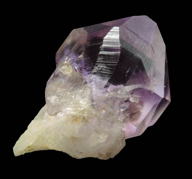 Quartz var. Amethyst on Milky Quartz from Diamond Hill, Ashaway, south of Hopkinton, Washington County, Rhode Island