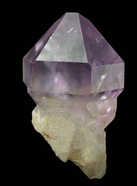 Quartz var. Amethyst on Milky Quartz from Diamond Hill, Ashaway, south of Hopkinton, Washington County, Rhode Island