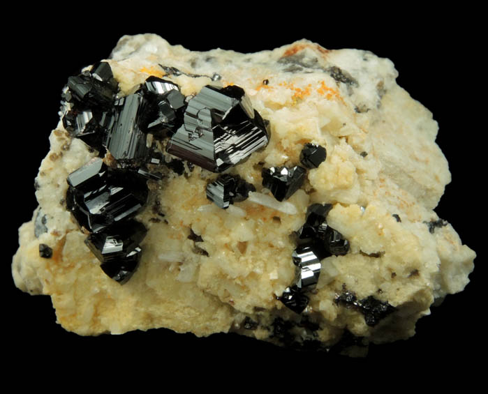Cassiterite (twinned crystals) with Quartz from St. Day, Gwennap, Cornwall, England