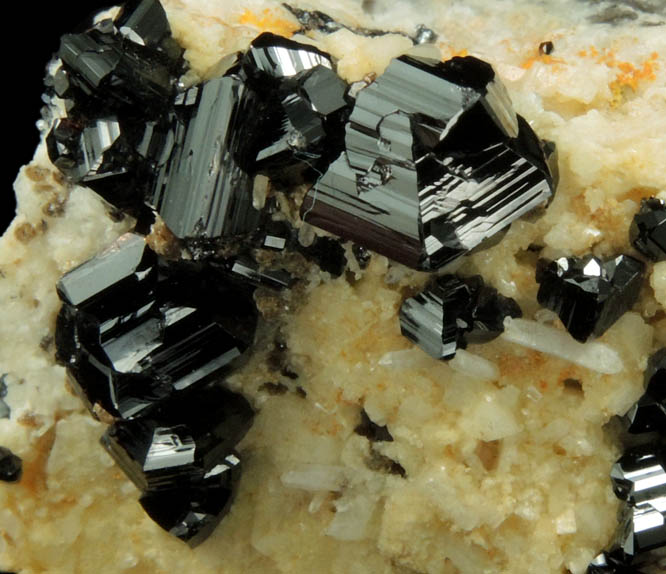 Cassiterite (twinned crystals) with Quartz from St. Day, Gwennap, Cornwall, England