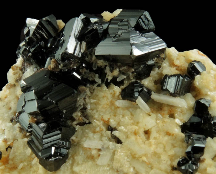 Cassiterite (twinned crystals) with Quartz from St. Day, Gwennap, Cornwall, England