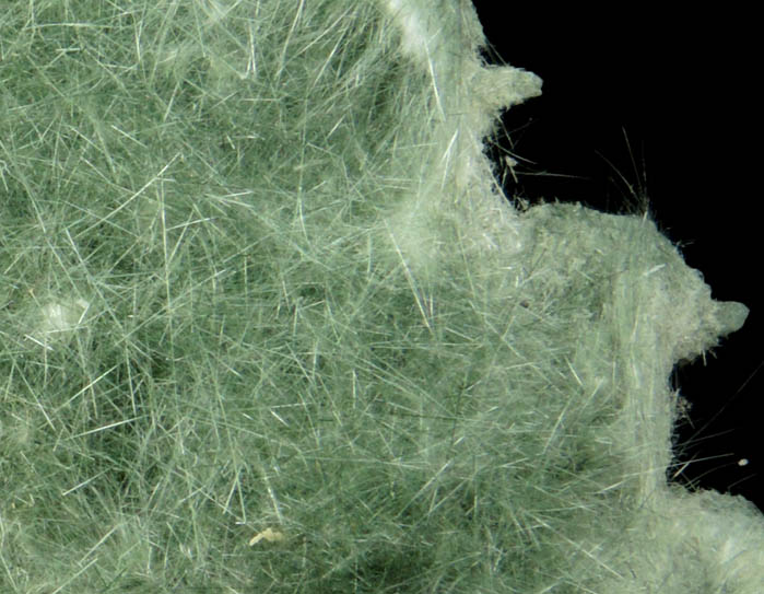 Actinolite var. Byssolite from Centreville Quarry, Fairfax County, Virginia