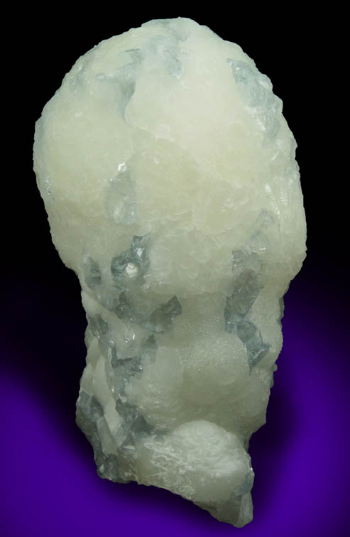 Celestine in stalactitic Calcite from Mojina Mine, 5.6 km SW of Constitucin, Chihuahua, Mexico