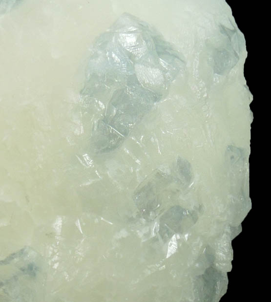 Celestine in stalactitic Calcite from Mojina Mine, 5.6 km SW of Constitucin, Chihuahua, Mexico