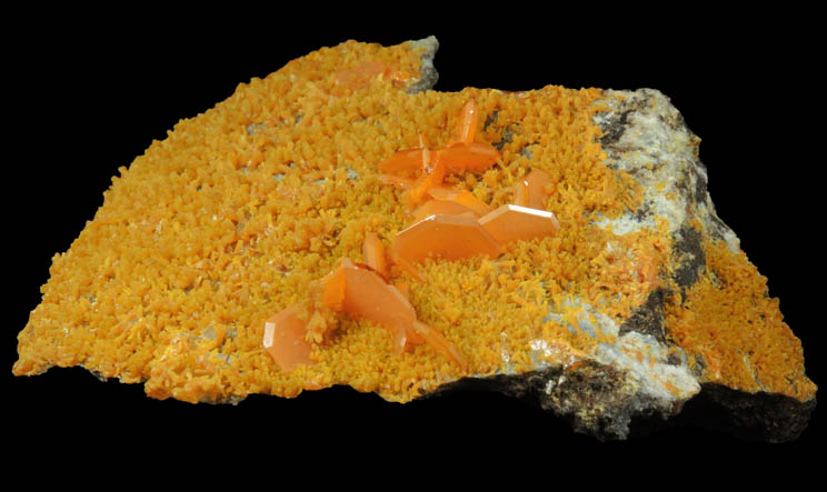 Wulfenite on Mimetite from Mina Ojuela, Mapimi, Durango, Mexico