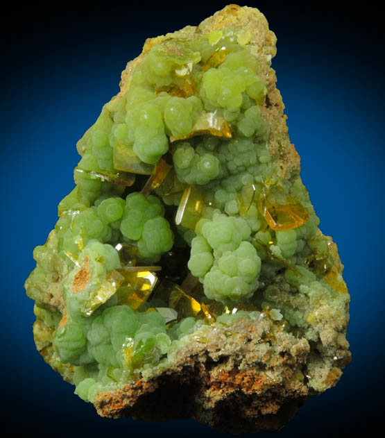 Wulfenite on Mimetite from Mina Ojuela, Mapimi, Durango, Mexico