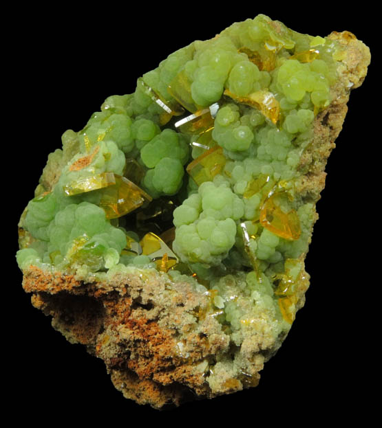 Wulfenite on Mimetite from Mina Ojuela, Mapimi, Durango, Mexico