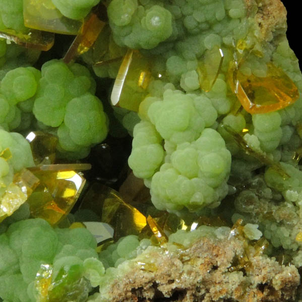 Wulfenite on Mimetite from Mina Ojuela, Mapimi, Durango, Mexico