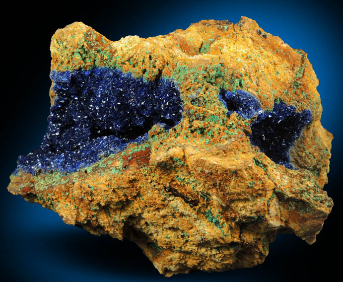 Azurite with minor Malachite from Concepcin del Oro, Zacatecas, Mexico
