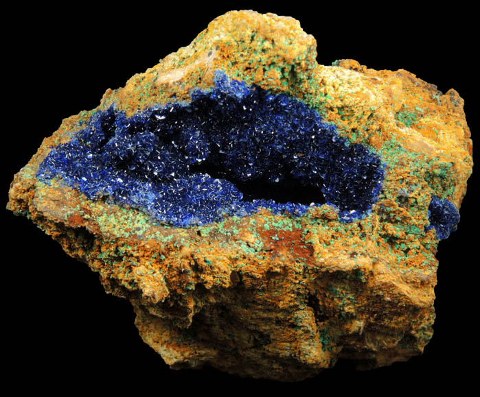 Azurite with minor Malachite from Concepcin del Oro, Zacatecas, Mexico