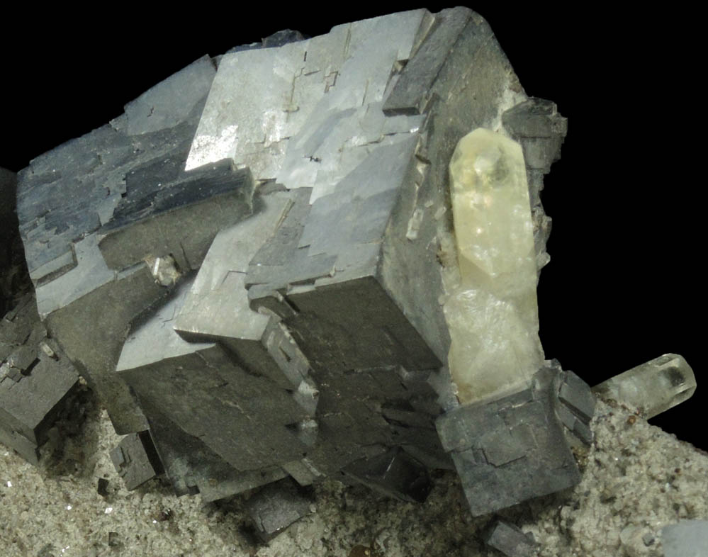 Galena with Calcite and Chalcopyrite from Sweetwater Mine, Viburnum Trend, Reynolds County, Missouri