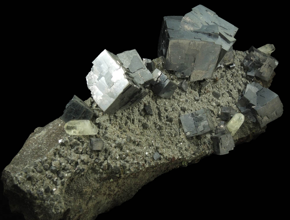 Galena with Calcite and Chalcopyrite from Sweetwater Mine, Viburnum Trend, Reynolds County, Missouri