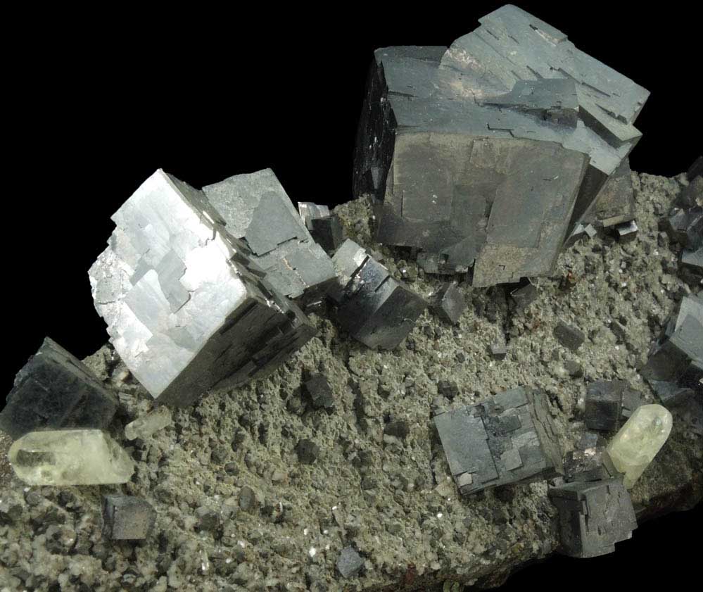 Galena with Calcite and Chalcopyrite from Sweetwater Mine, Viburnum Trend, Reynolds County, Missouri