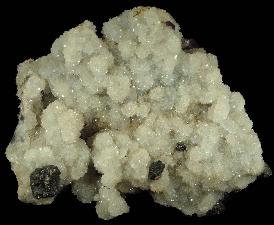 Fluorite and Sphalerite on Quartz from Cave-in-Rock District, Hardin County, Illinois