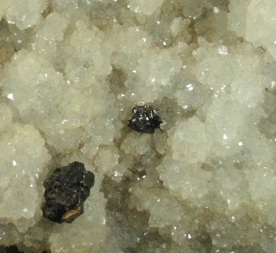 Fluorite and Sphalerite on Quartz from Cave-in-Rock District, Hardin County, Illinois