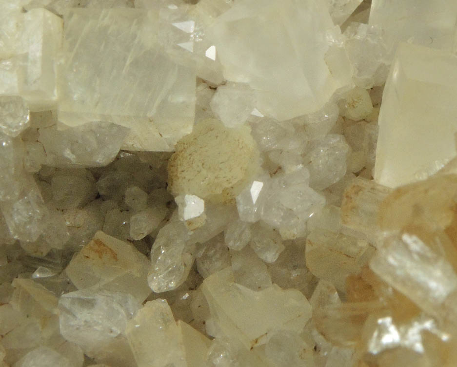 Stilbite, Prehnite, Calcite, Quartz from Upper New Street Quarry, Paterson, Passaic County, New Jersey