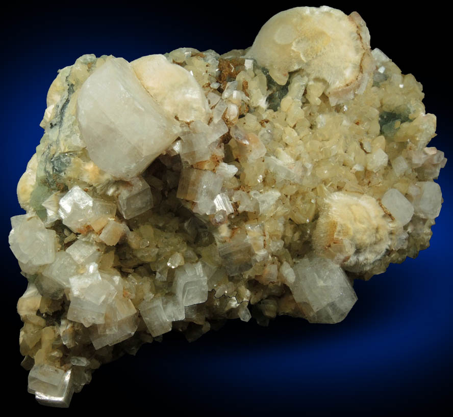 Apophyllite, Pectolite, Heulandite, Prehnite from Prospect Park Quarry, Prospect Park, Passaic County, New Jersey