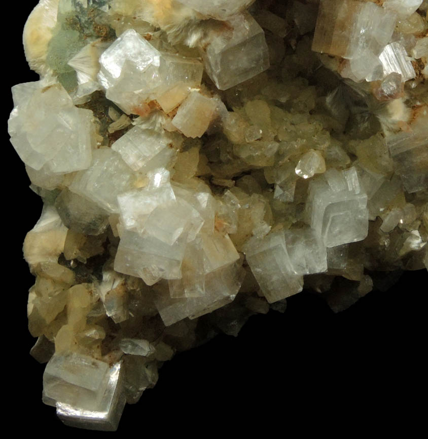 Apophyllite, Pectolite, Heulandite, Prehnite from Prospect Park Quarry, Prospect Park, Passaic County, New Jersey