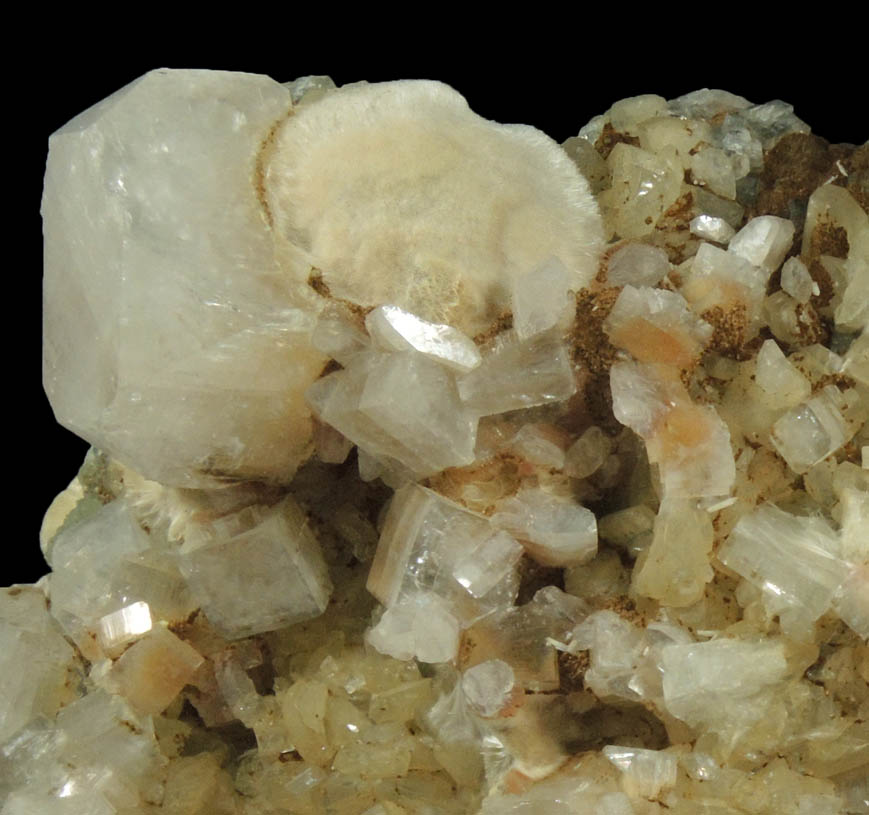 Apophyllite, Pectolite, Heulandite, Prehnite from Prospect Park Quarry, Prospect Park, Passaic County, New Jersey