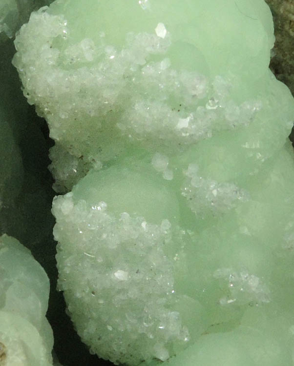 Apophyllite over Prehnite from Millington Quarry, Bernards Township, Somerset County, New Jersey