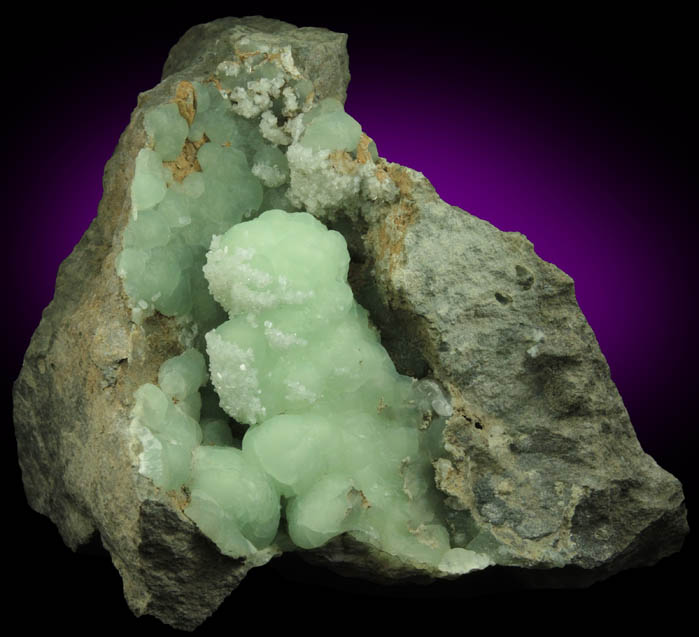 Apophyllite over Prehnite from Millington Quarry, Bernards Township, Somerset County, New Jersey