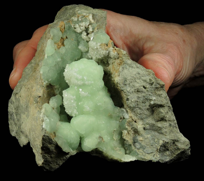 Apophyllite over Prehnite from Millington Quarry, Bernards Township, Somerset County, New Jersey