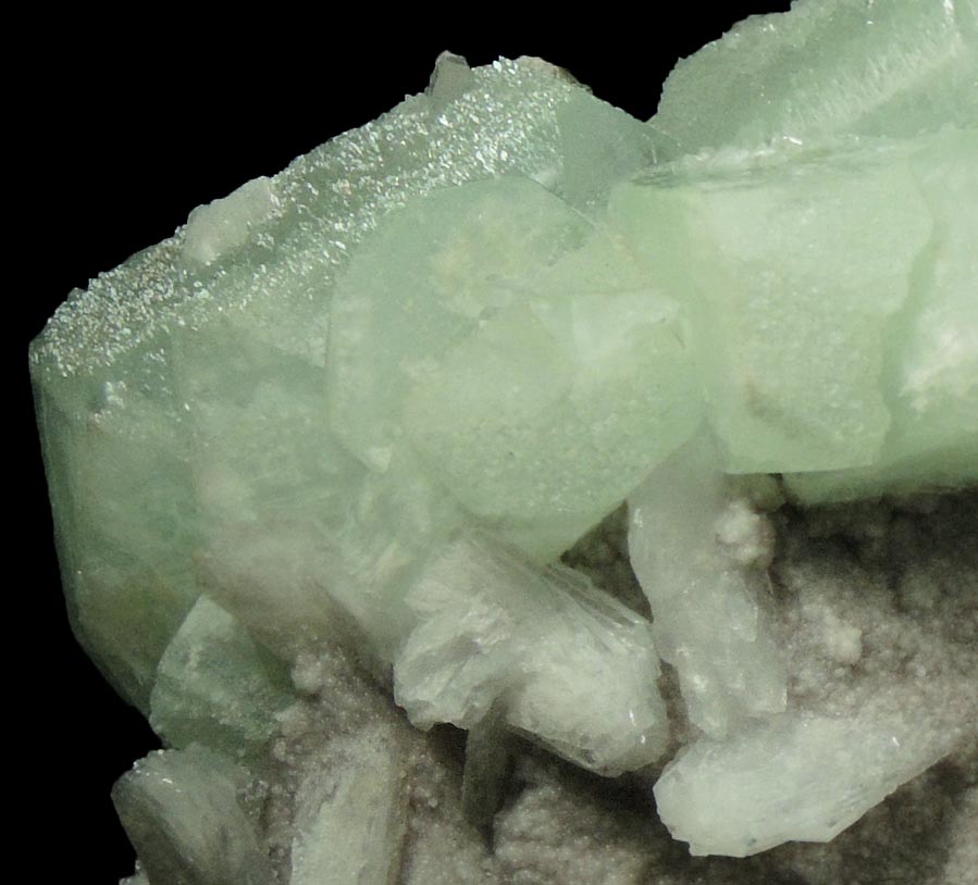 Apophyllite with Stilbite from Jewel Tunnel, (railway tunnel on Bohr Ghat), Maharashtra, India