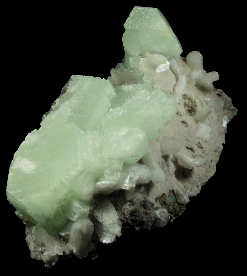 Apophyllite with Stilbite from Jewel Tunnel, (railway tunnel on Bohr Ghat), Maharashtra, India