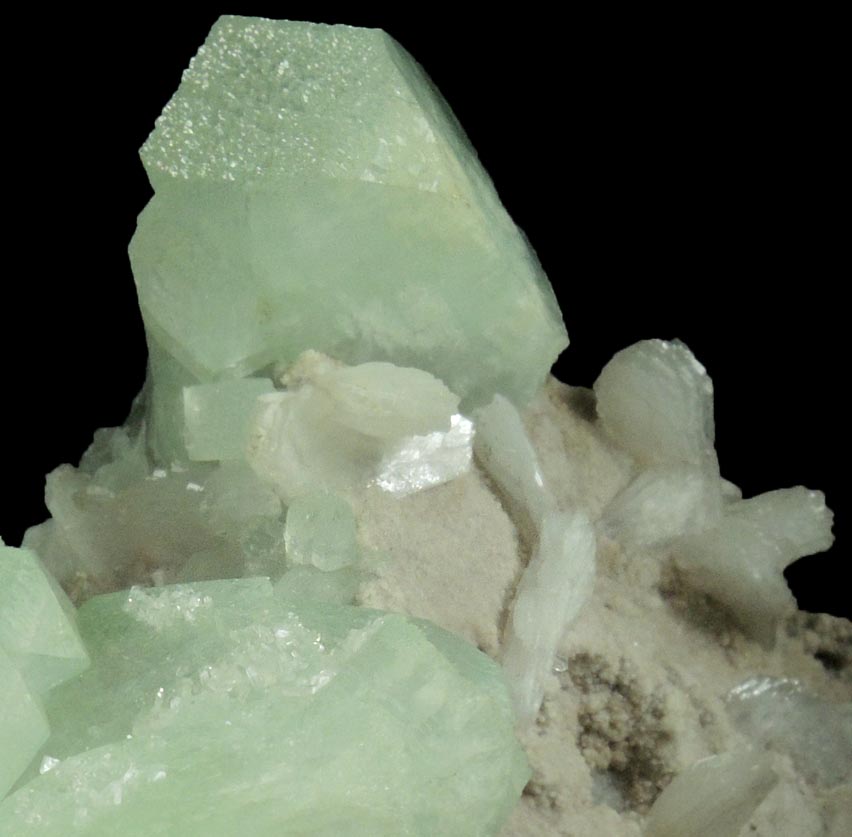 Apophyllite with Stilbite from Jewel Tunnel, (railway tunnel on Bohr Ghat), Maharashtra, India