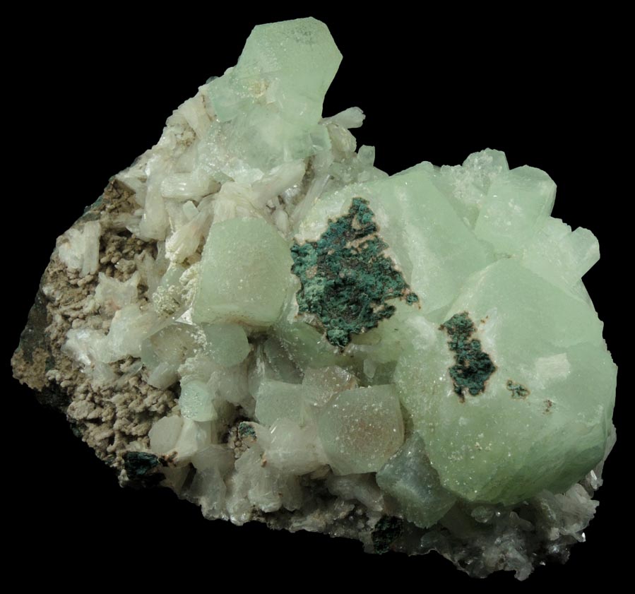 Apophyllite with Stilbite from Jewel Tunnel, (railway tunnel on Bohr Ghat), Maharashtra, India