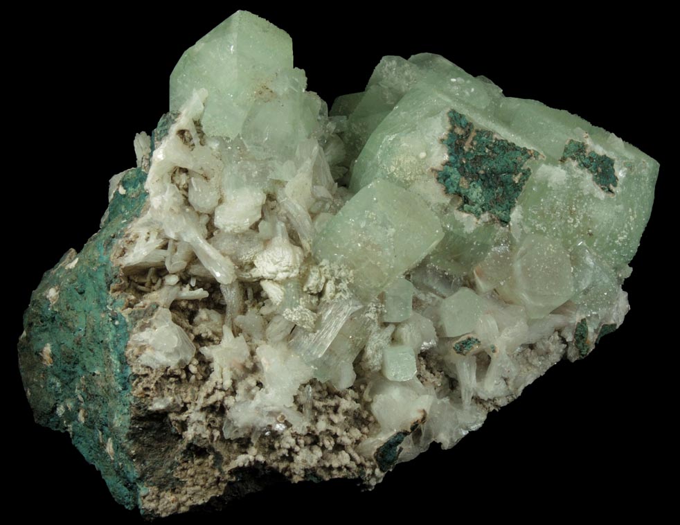 Apophyllite with Stilbite from Jewel Tunnel, (railway tunnel on Bohr Ghat), Maharashtra, India