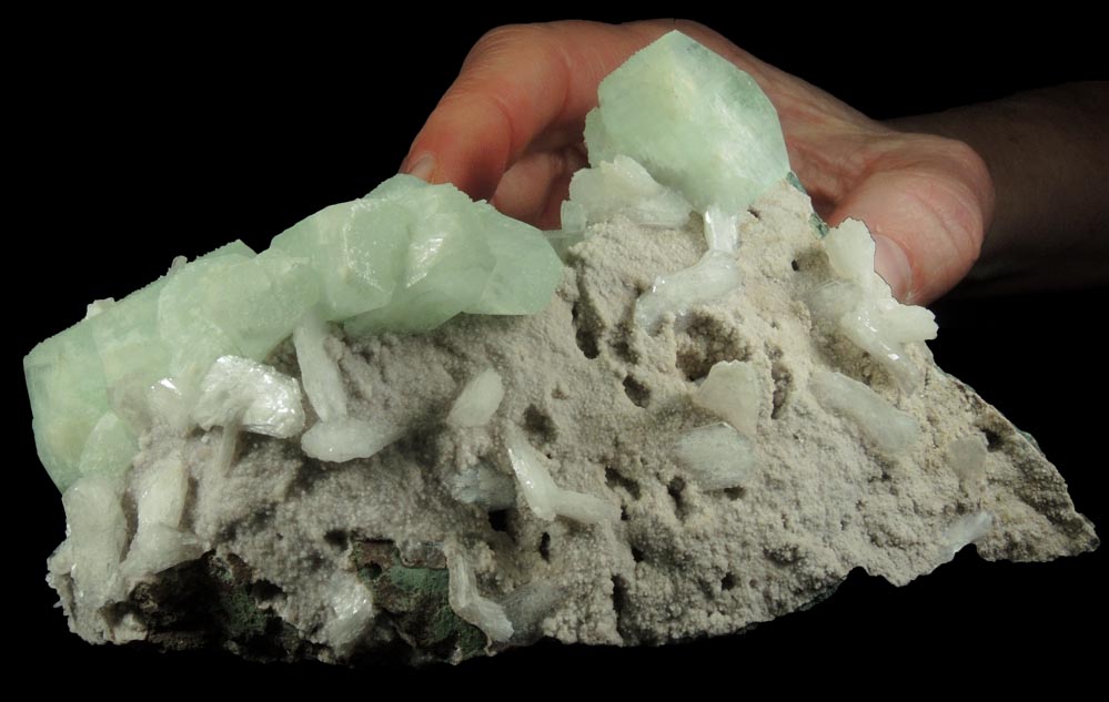 Apophyllite with Stilbite from Jewel Tunnel, (railway tunnel on Bohr Ghat), Maharashtra, India