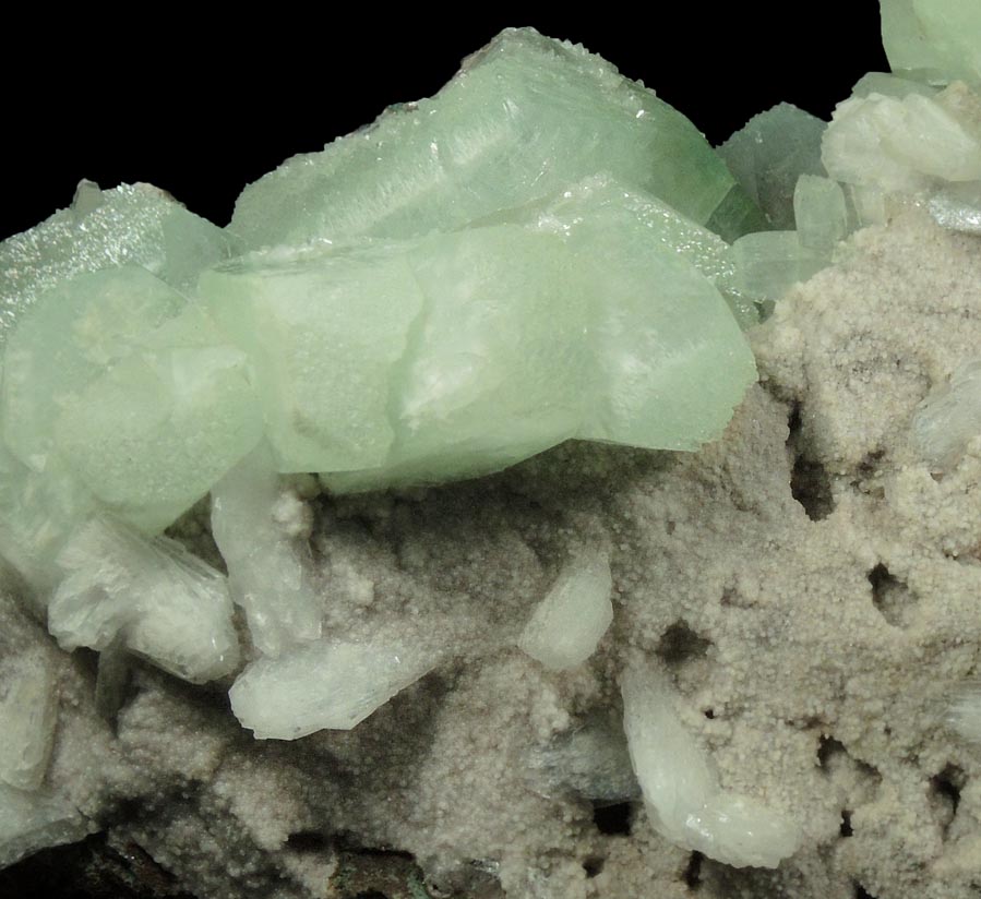 Apophyllite with Stilbite from Jewel Tunnel, (railway tunnel on Bohr Ghat), Maharashtra, India