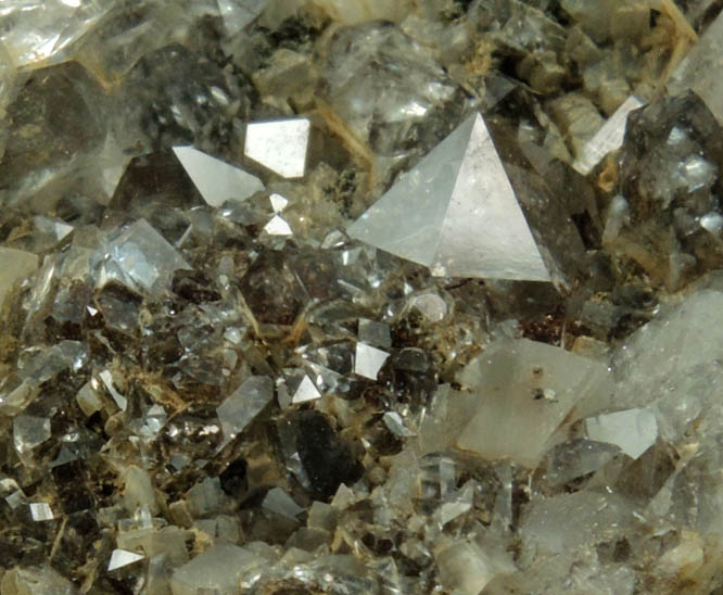 Quartz var. Smoky Quartz with Goethite inclusions and minor Calcite from Millington Quarry, Bernards Township, Somerset County, New Jersey