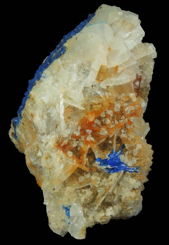 Linarite, Fluorite, Barite, Quartz, Galena from Blanchard Mine, Hansonburg District, 8.5 km south of Bingham, Socorro County, New Mexico