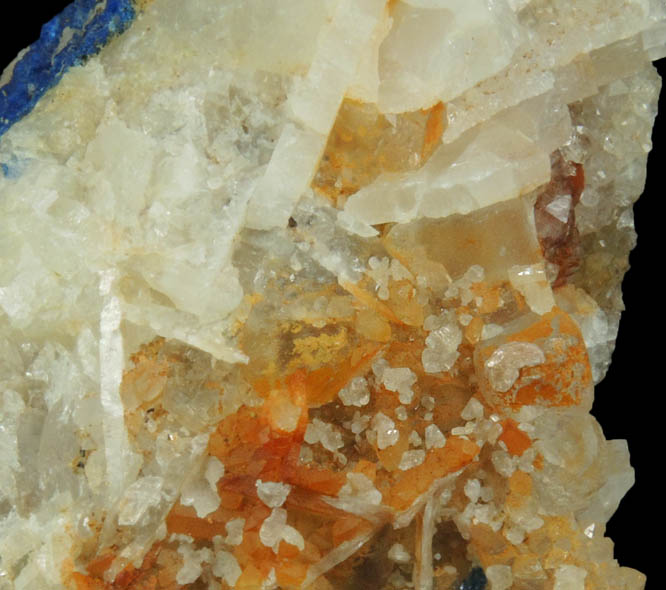 Linarite, Fluorite, Barite, Quartz, Galena from Blanchard Mine, Hansonburg District, 8.5 km south of Bingham, Socorro County, New Mexico