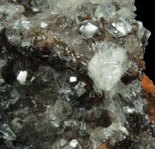 Hemimorphite and Calcite from 79 Mine, Banner District, near Hayden, Gila County, Arizona