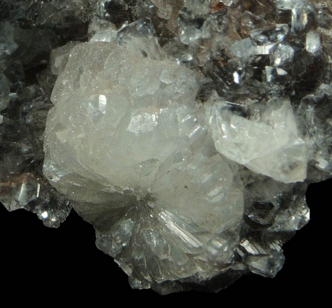 Hemimorphite and Calcite from 79 Mine, Banner District, near Hayden, Gila County, Arizona