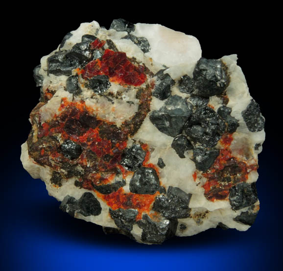 Zincite, Franklinite, Willemite, Calcite from Sterling Mine, Ogdensburg, Sterling Hill, Sussex County, New Jersey (Type Locality for Zincite and Franklinite)