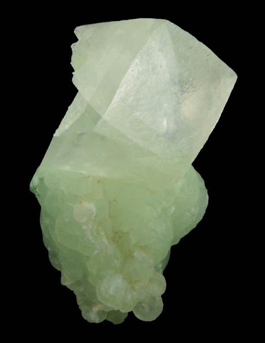 Calcite on Prehnite from Millington Quarry, Bernards Township, Somerset County, New Jersey