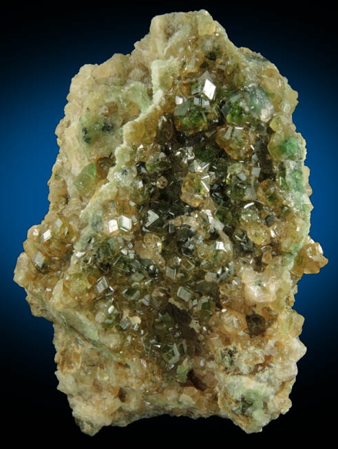 Grossular Garnet (with green phantom-growth zones) from Jeffrey Mine, Asbestos, Qubec, Canada