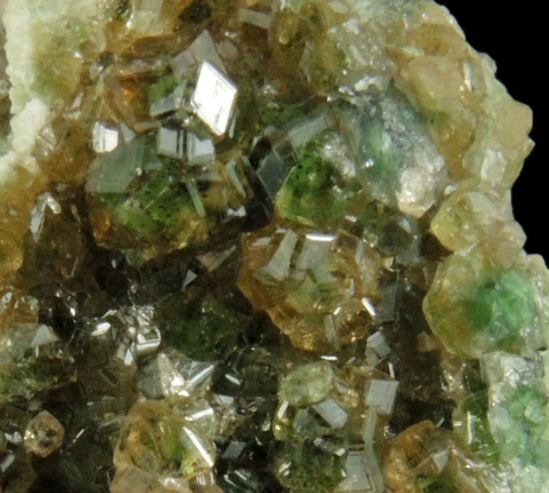 Grossular Garnet (with green phantom-growth zones) from Jeffrey Mine, Asbestos, Qubec, Canada