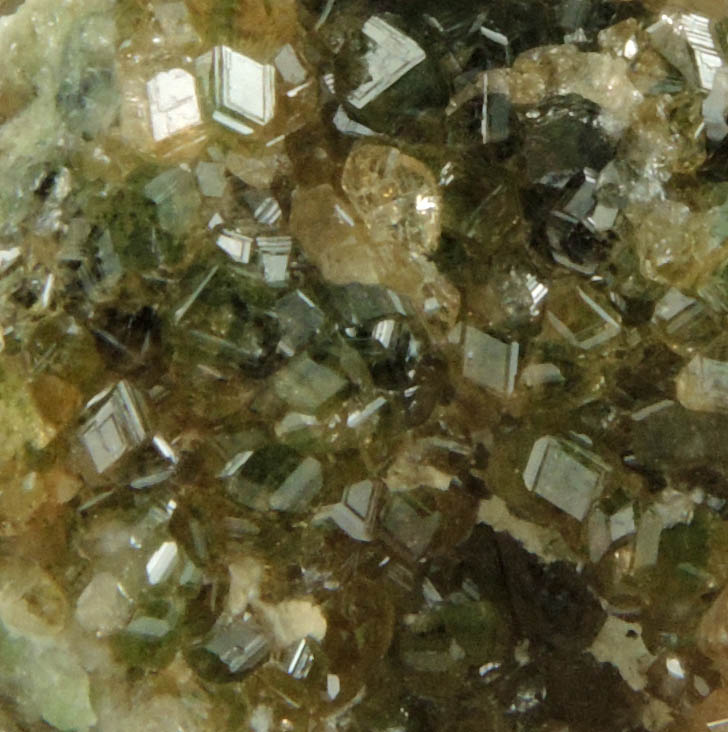 Grossular Garnet (with green phantom-growth zones) from Jeffrey Mine, Asbestos, Qubec, Canada