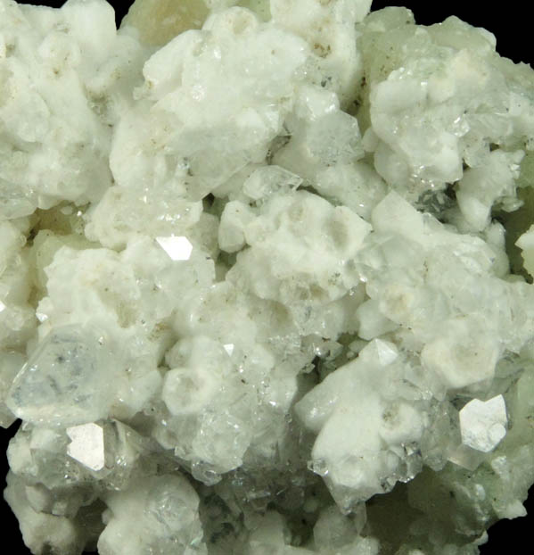 Apophyllite and Quartz over Prehnite from O and G Industries Southbury Quarry, Southbury, New Haven County, Connecticut