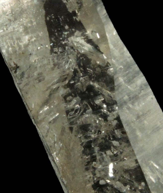 Quartz with negative crystal cavities and inclusions from Biedell Creek Quartz Prospects, Crystal Hill, 12.5 km northwest of La Garita, Saguache County, Colorado