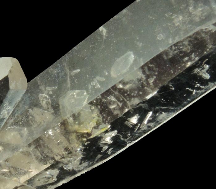 Quartz with negative crystal cavities and inclusions from Biedell Creek Quartz Prospects, Crystal Hill, 12.5 km northwest of La Garita, Saguache County, Colorado