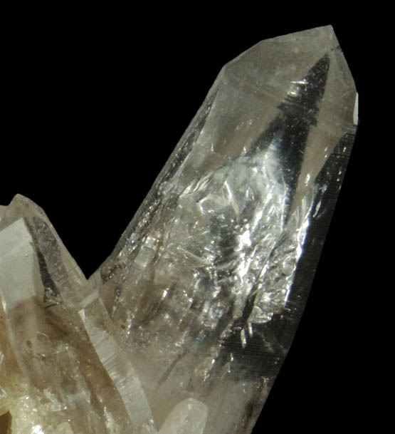 Quartz with phantom-growth zone of negative crystal cavities from Biedell Creek Quartz Prospects, Crystal Hill, 12.5 km northwest of La Garita, Saguache County, Colorado