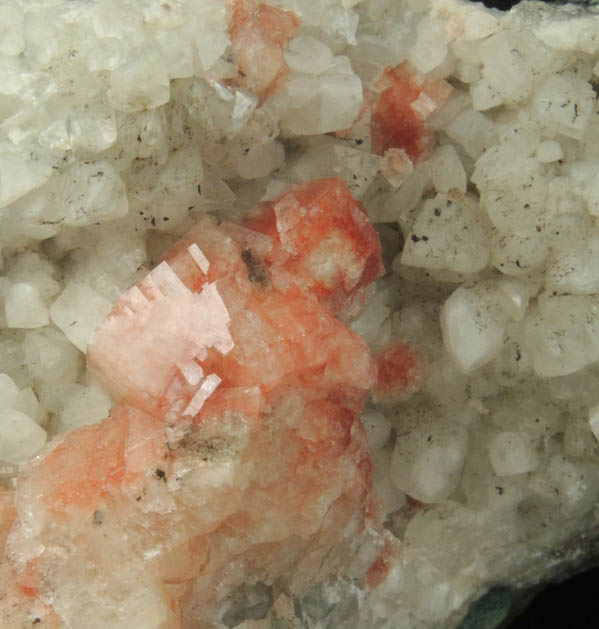Chabazite on Calcite from Upper New Street Quarry, Paterson, Passaic County, New Jersey