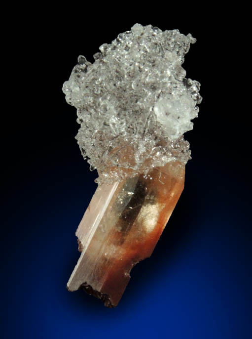 Hyalite Opal on Topaz with Rutile inclusions from Durango, Mexico